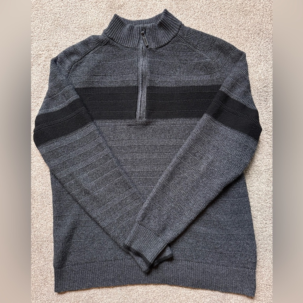 Mens Smartwool Ripple Ridge Stripe Half Zip Sweater Size Large Like NEW - Picture 2 of 12